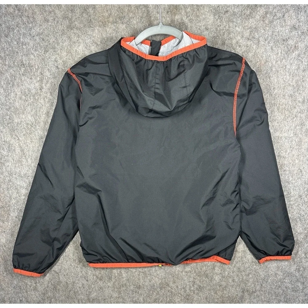 Jordan Boys Windbreaker Jacket Youth L 12-13 Black Orange Neon Full Zip
